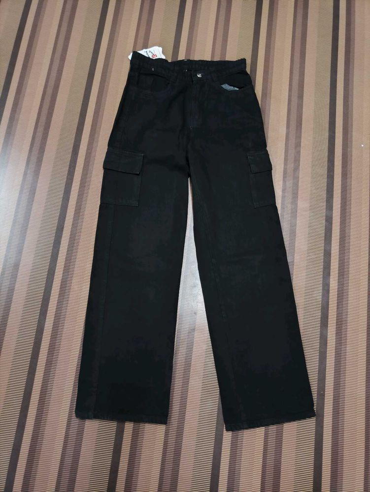 DG-34 Size-28  Cargo Straight Women Denim Jeans