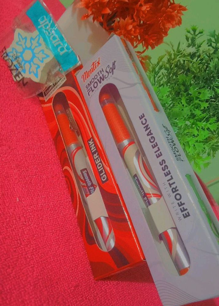 2 Sealed Montex Red Pens and Apsara's Elsa  Eraser