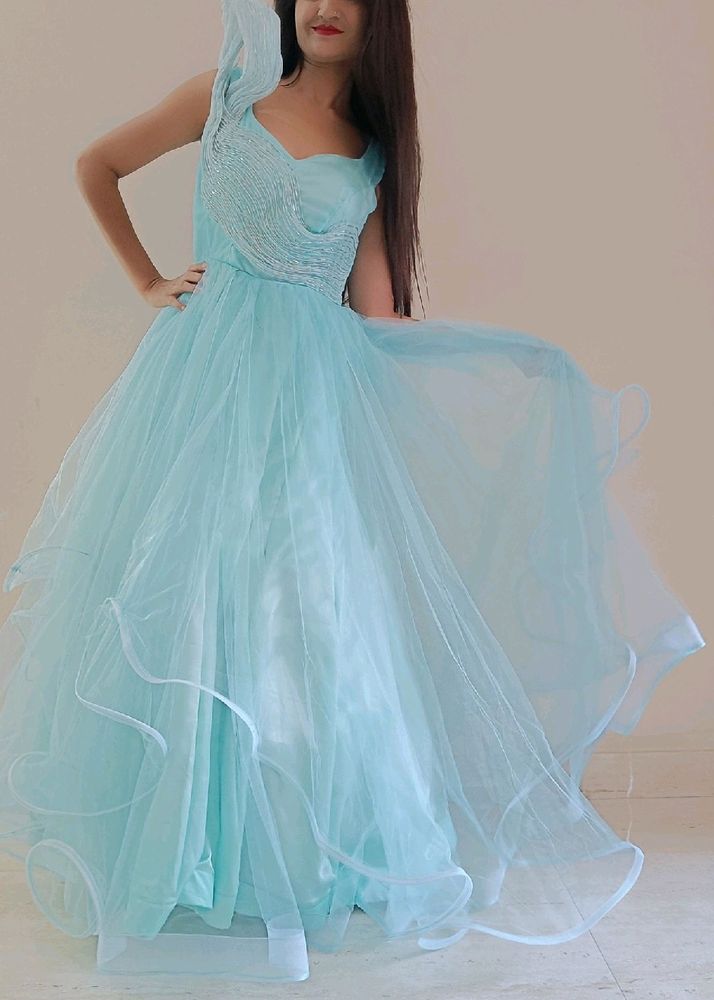 Sequence Cancan Blue Barbie gown