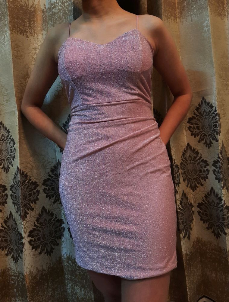 Strechable Shimmery Pink Bodycon