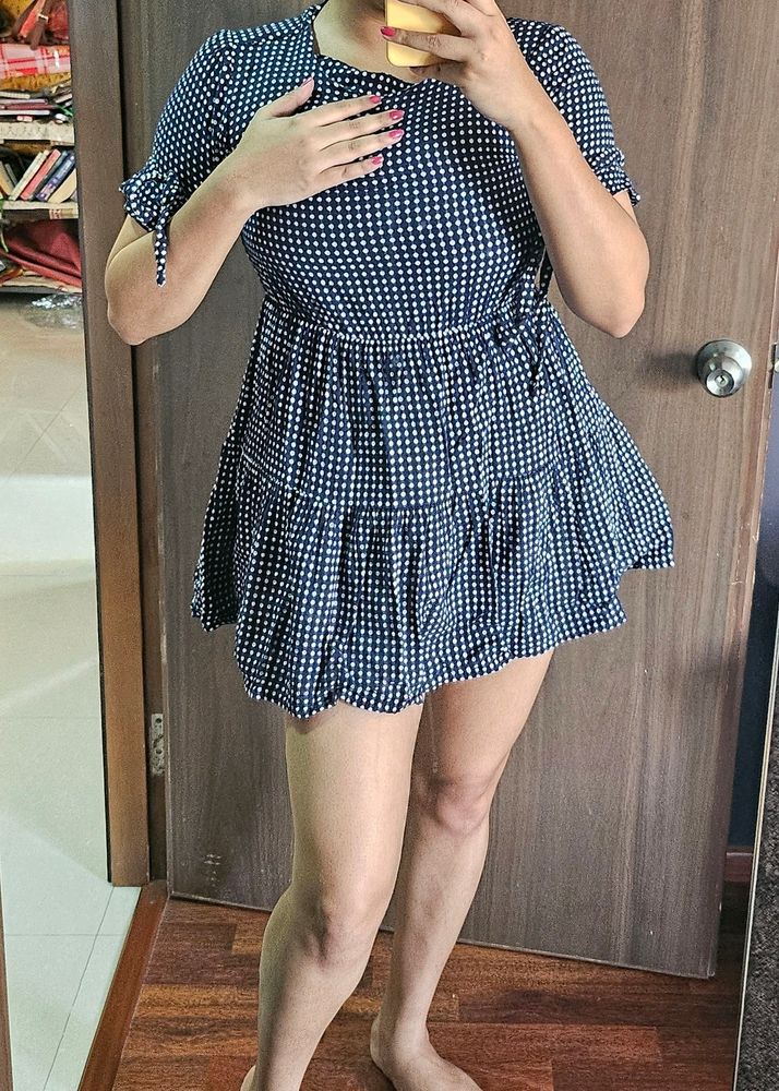 Korean Style Blue Baby Doll Dress