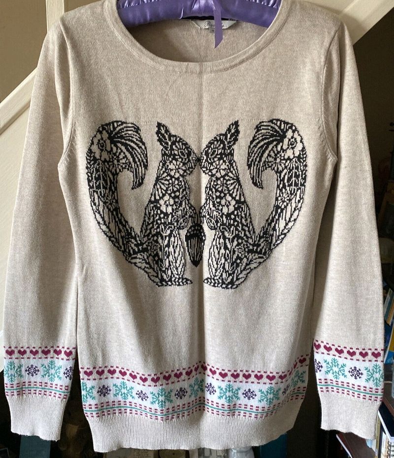 Peacocks Beige Round Neck Cotton Sweater