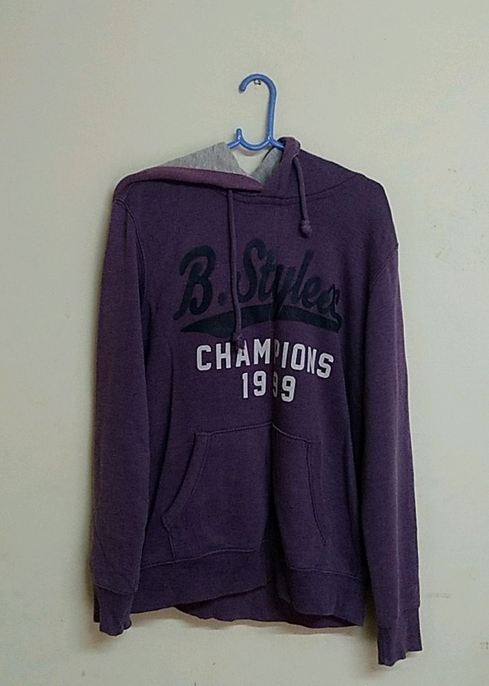 long sleeve pullover purple hoodie