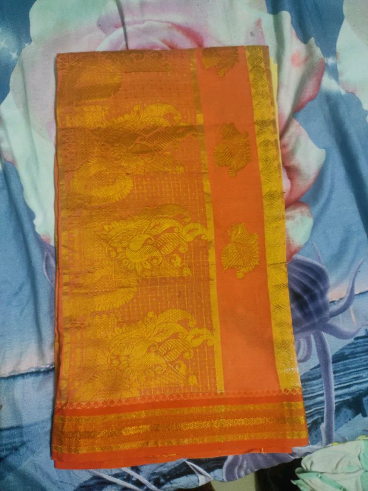 Pure COTTON SAREE WITH BANARASI PALLU AND BORDER