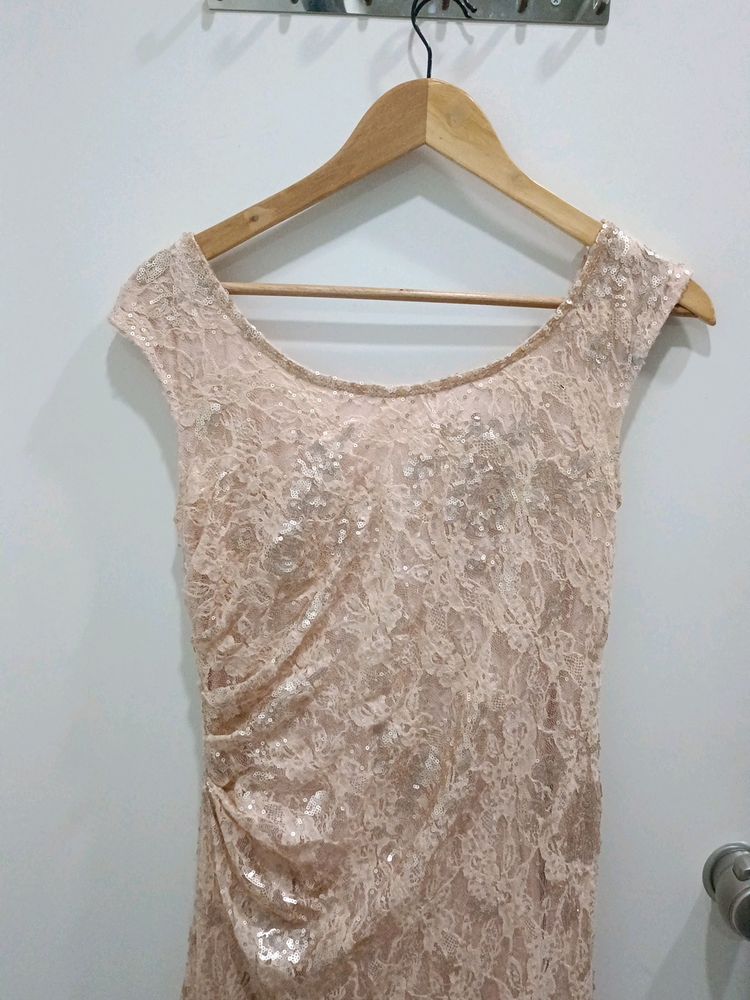 Elegant Aesthetic Pinterest Peach Shimmery Dress