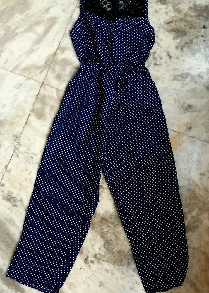 Korean Pinteresty Polka Dot Jumpsuit With Lace