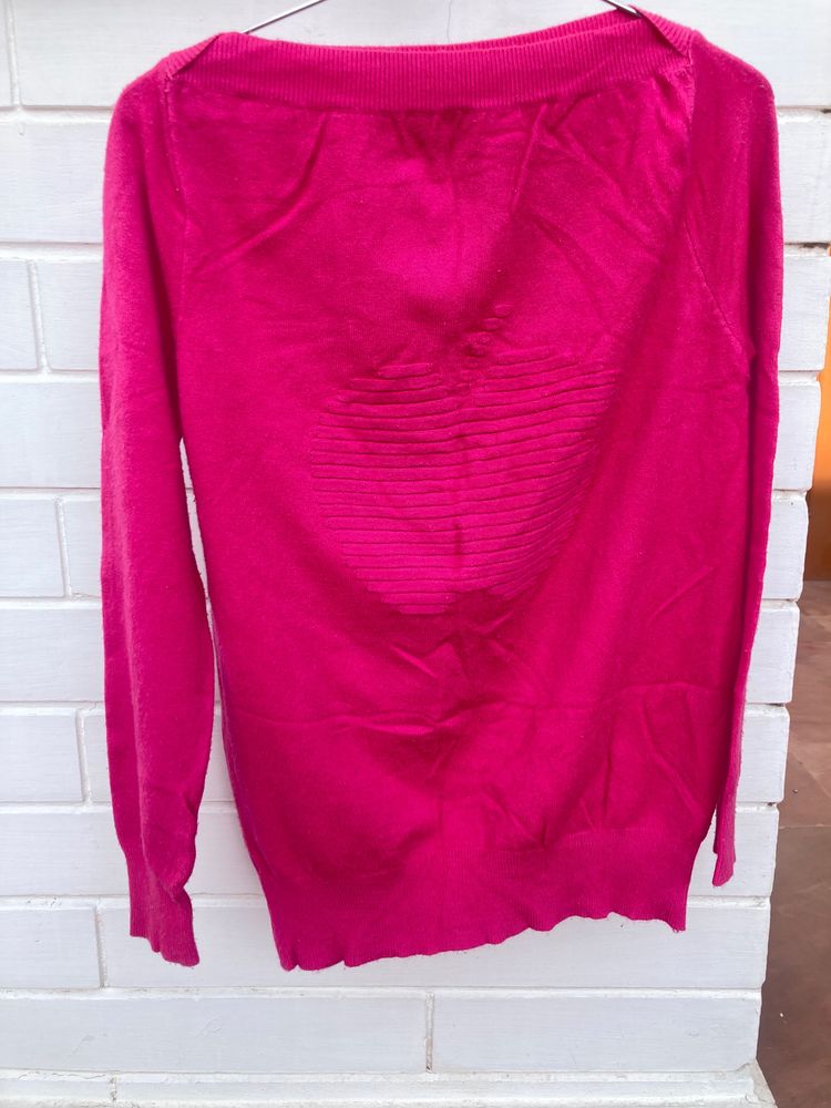 Boat Neck Pink Stretchable Sweater! 👚