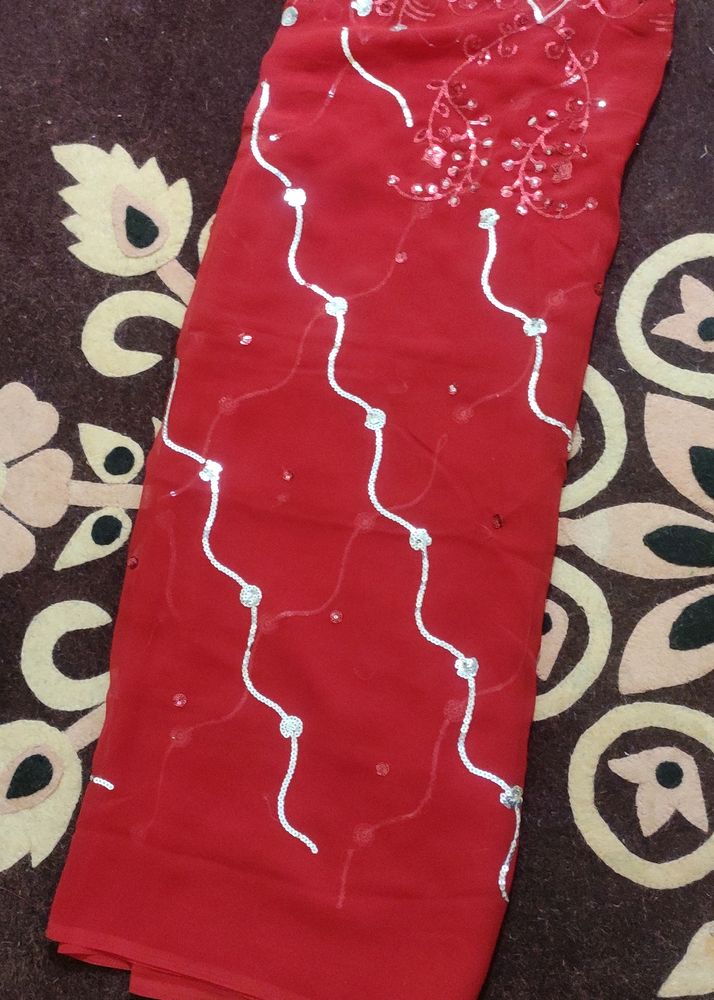 Red Aari Tari Saree