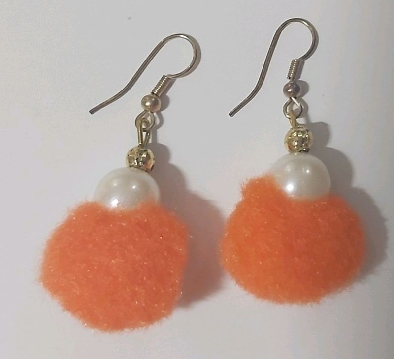 Orange Light Weight Eariings Brand New