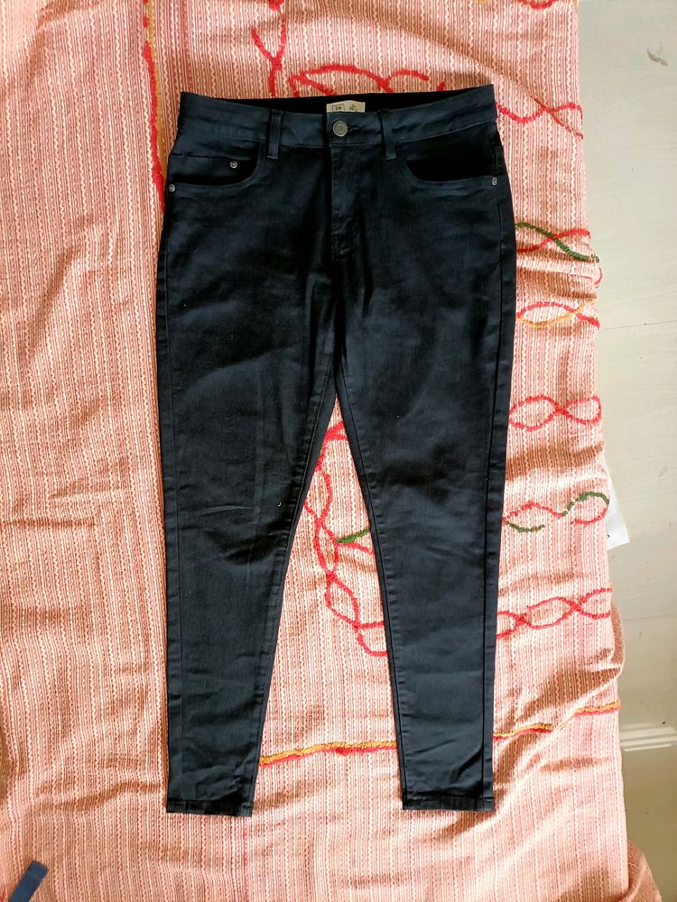 Black Denim Skin FitPant From Trends