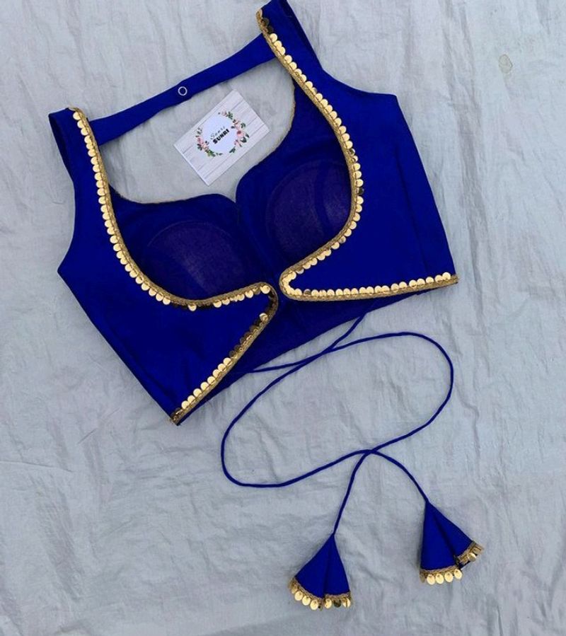 Blue Sleeveless Blouse