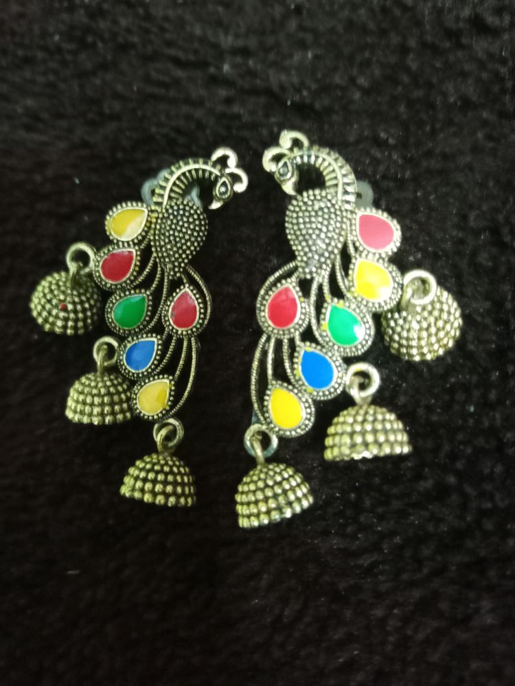 Peacock earrings