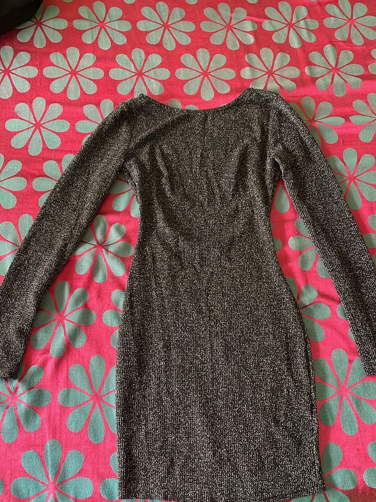 Shimmery Black Bodycon Dress