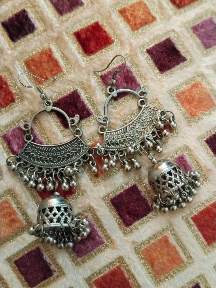 Fashionable Oxidised Earrings