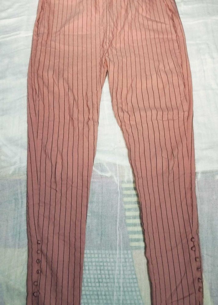 Peach Striped Leggings