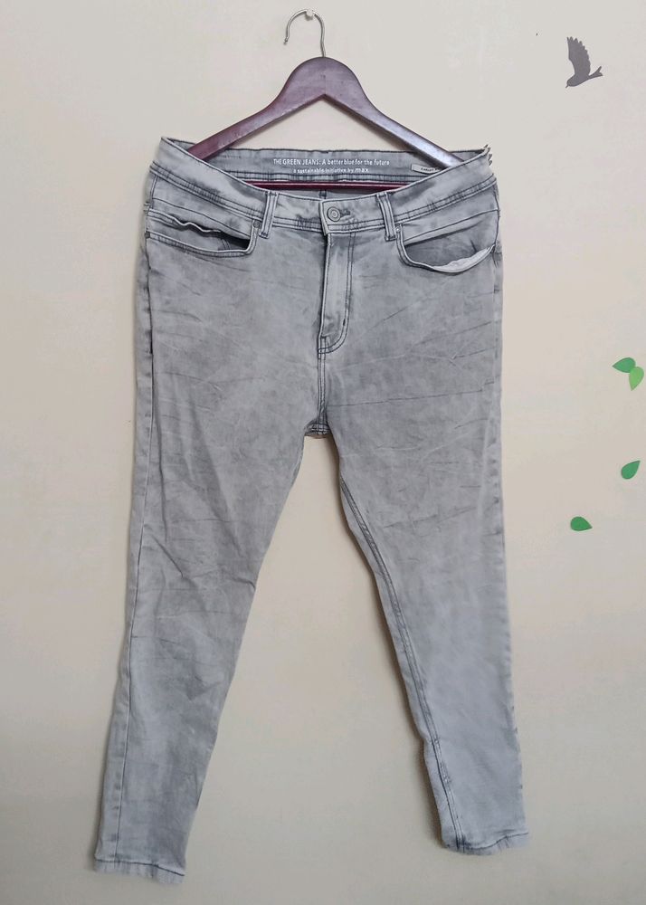 Acid Wash Grey Denim Pant (Men)