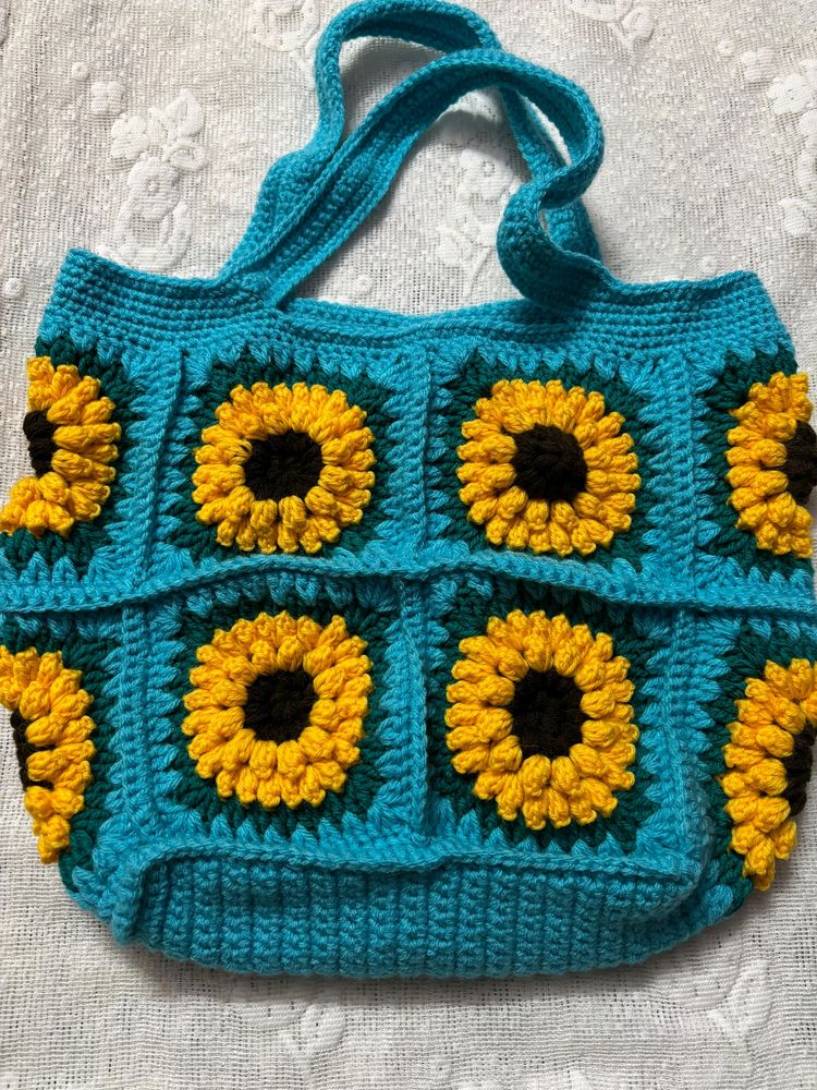 Pintresty Sunflower🌻Crochet Tote Bag