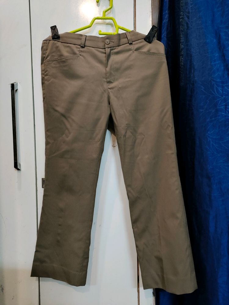 Brown Low Waisted Formal Pants