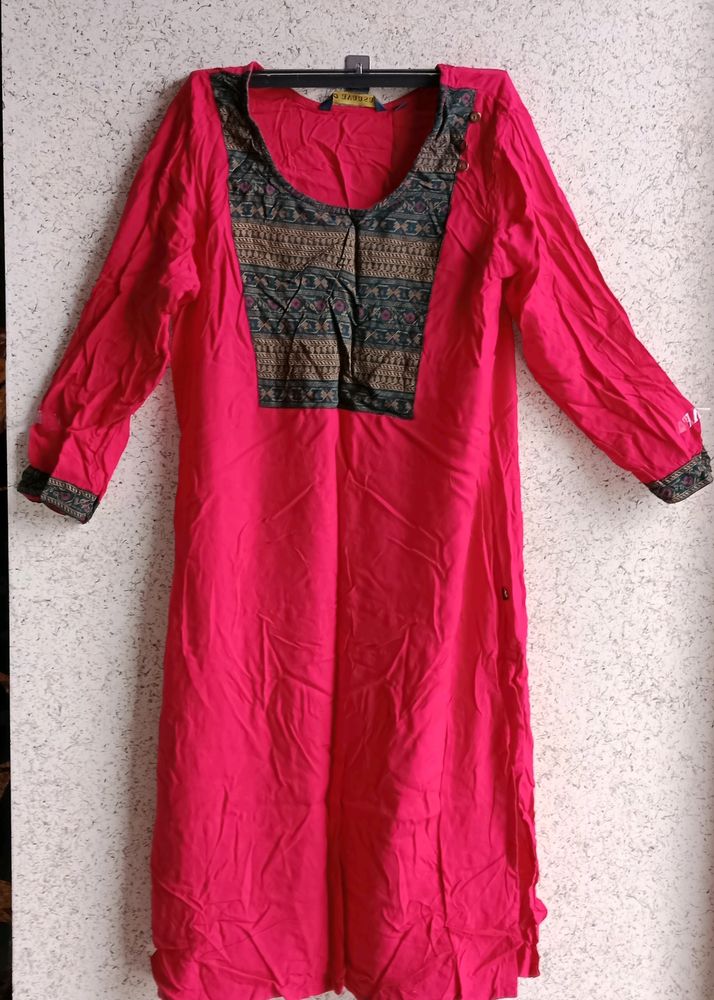 Beautiful Rani Pink Printed Kurta