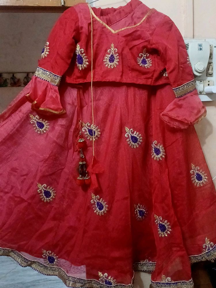 Beautiful Lehanga  IN Red Color With Blouse..