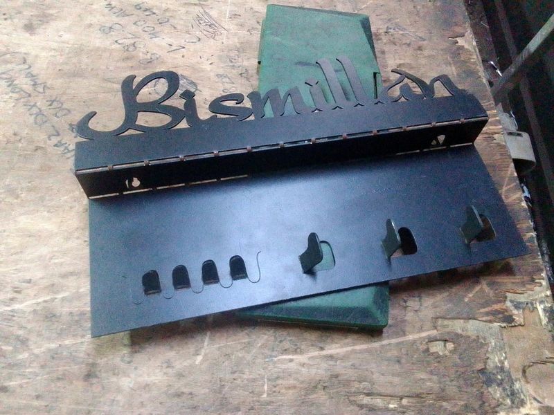 Bismillah Metal Black Coated Finished