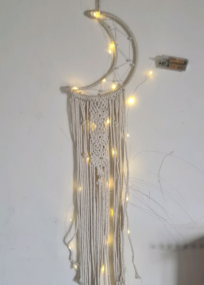 Macrame Wall Hanging With Fairy Lights