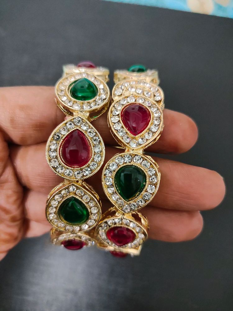 Multicolour Kundan Bangle Set