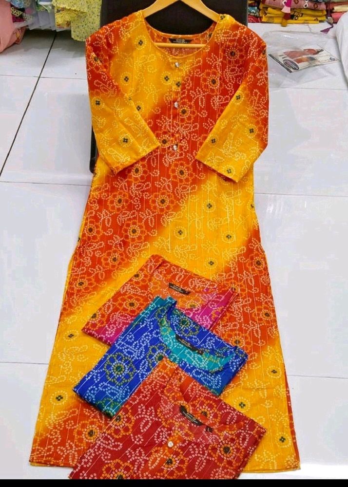 New Kurti Bandni Print