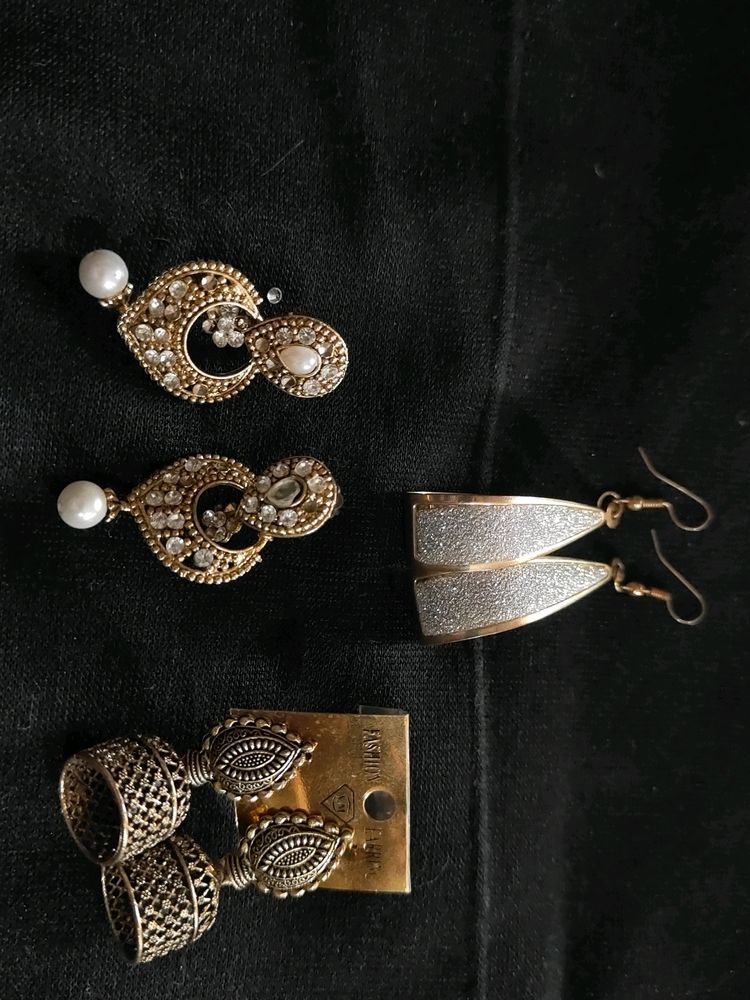 Combo Of 3 Indian Earrings. All In Good Condition.