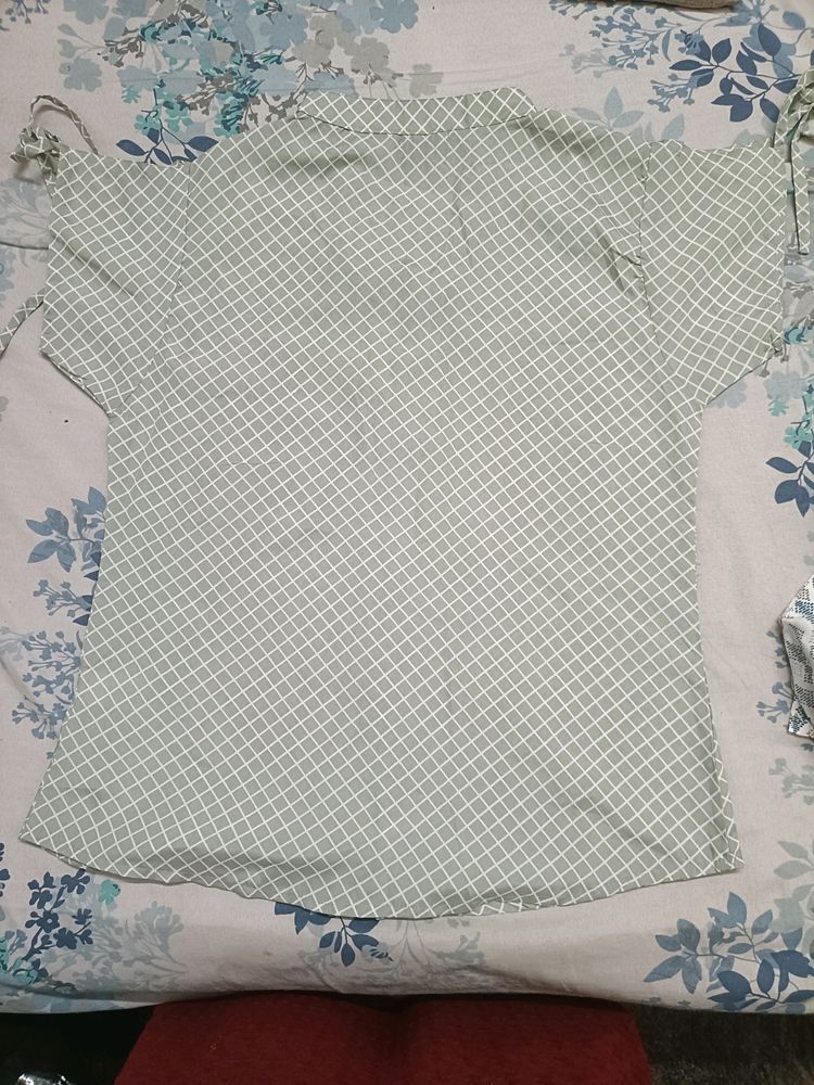 Striped Light Green Coloured Top For Casual Wear