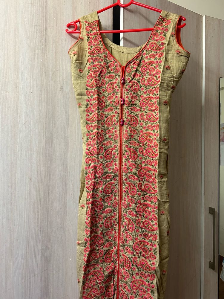 Fully Embroidered Long Kurti