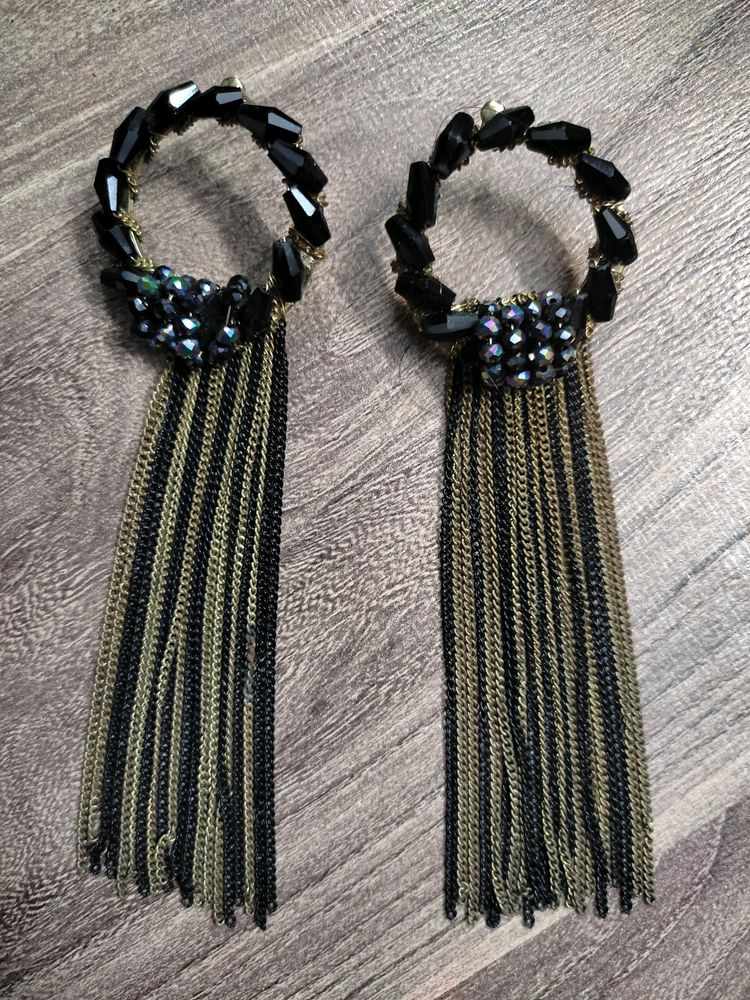 Black Long Chain Earrings