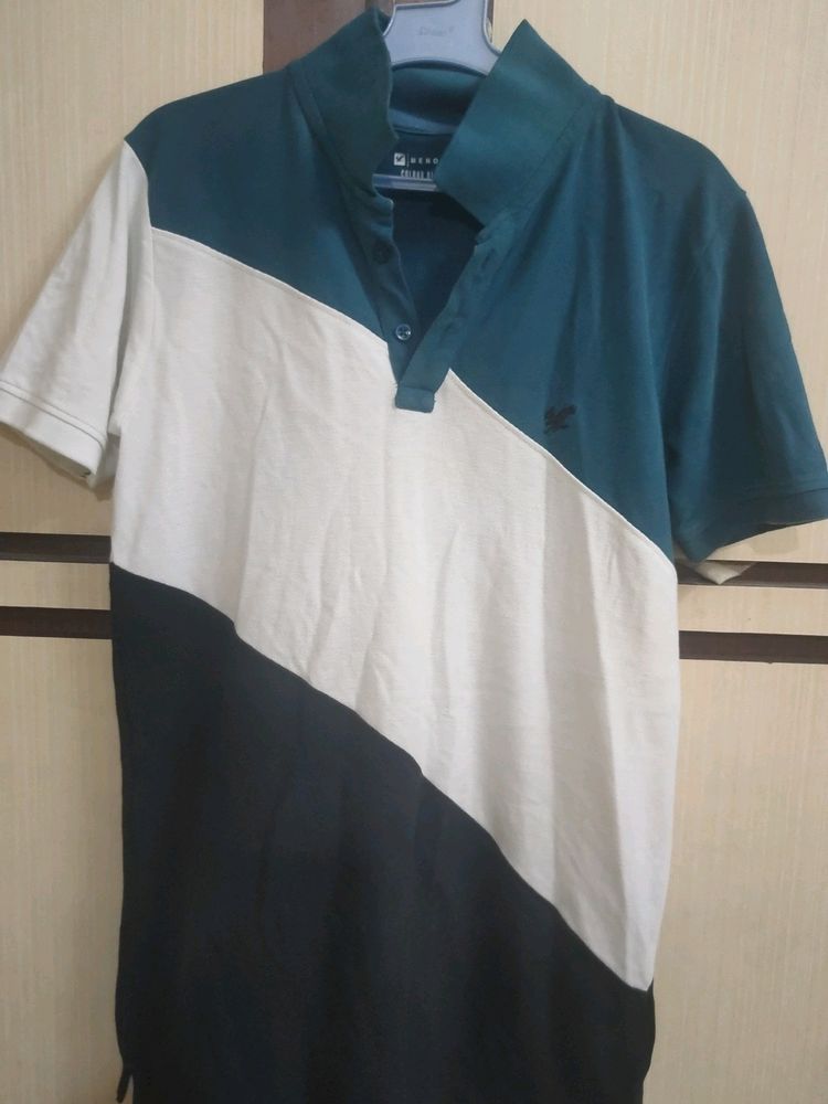 Premium Tri-Color Blue, White, and Black T-Shirt