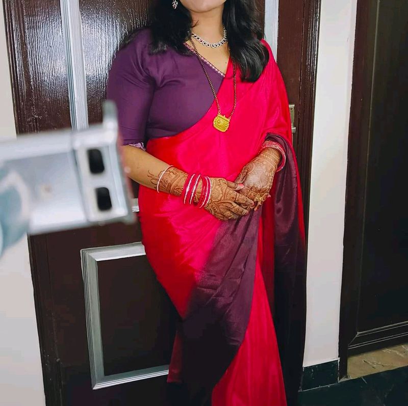 Ready To Wear Saree New With Stitch Blouse