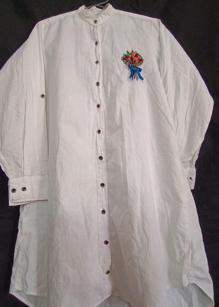 White Korean Kurta