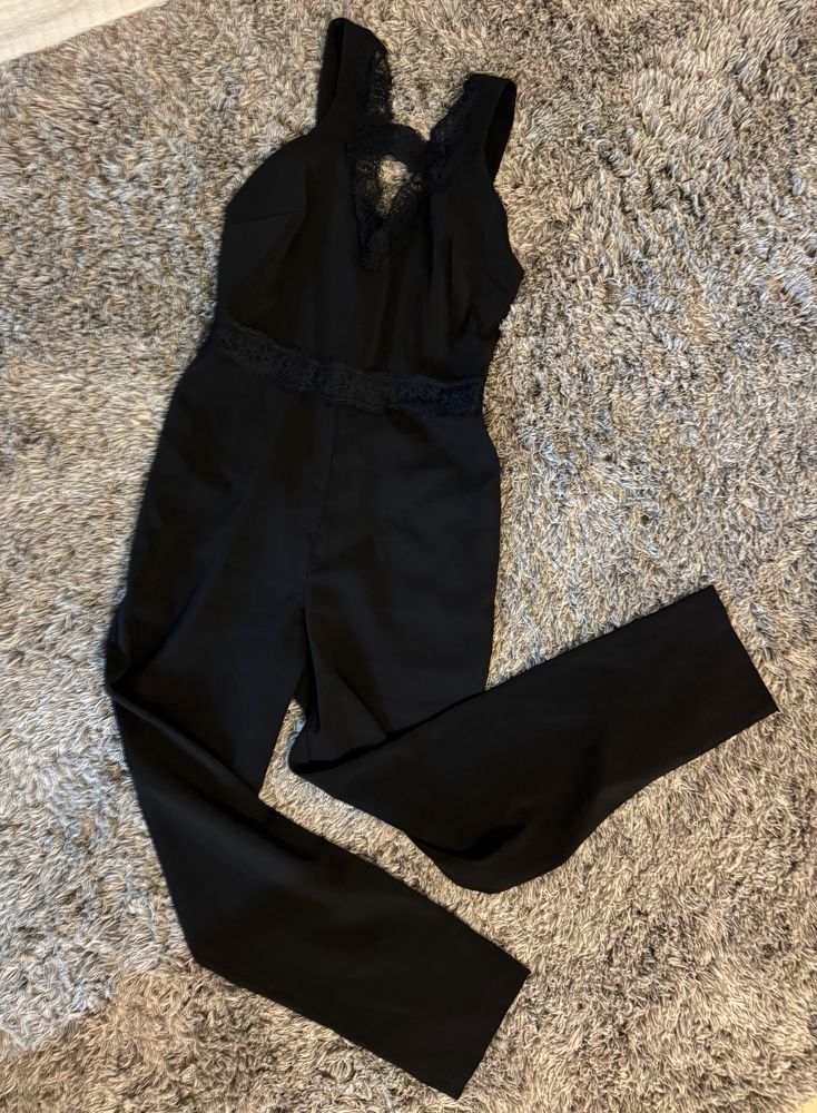 Black Topshop Lace Jumpsuit