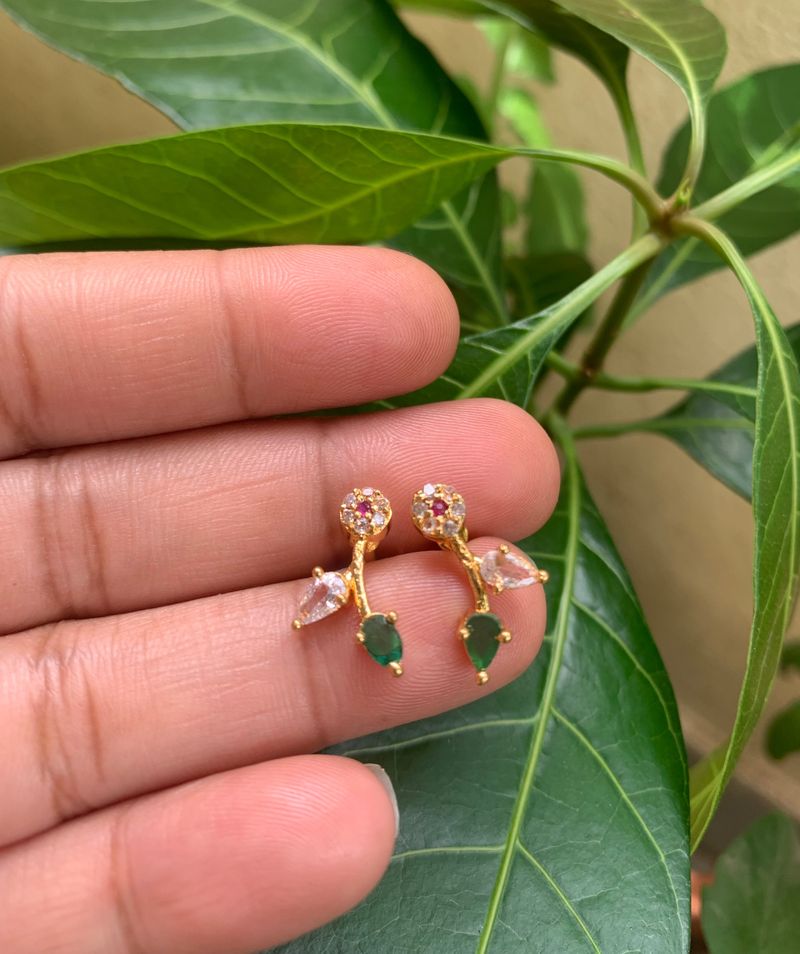 Cute Little Ear Rings - Artificial Gold