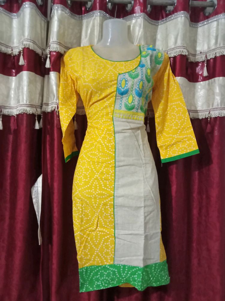 Yellow Colour Kurti (36inch Size)