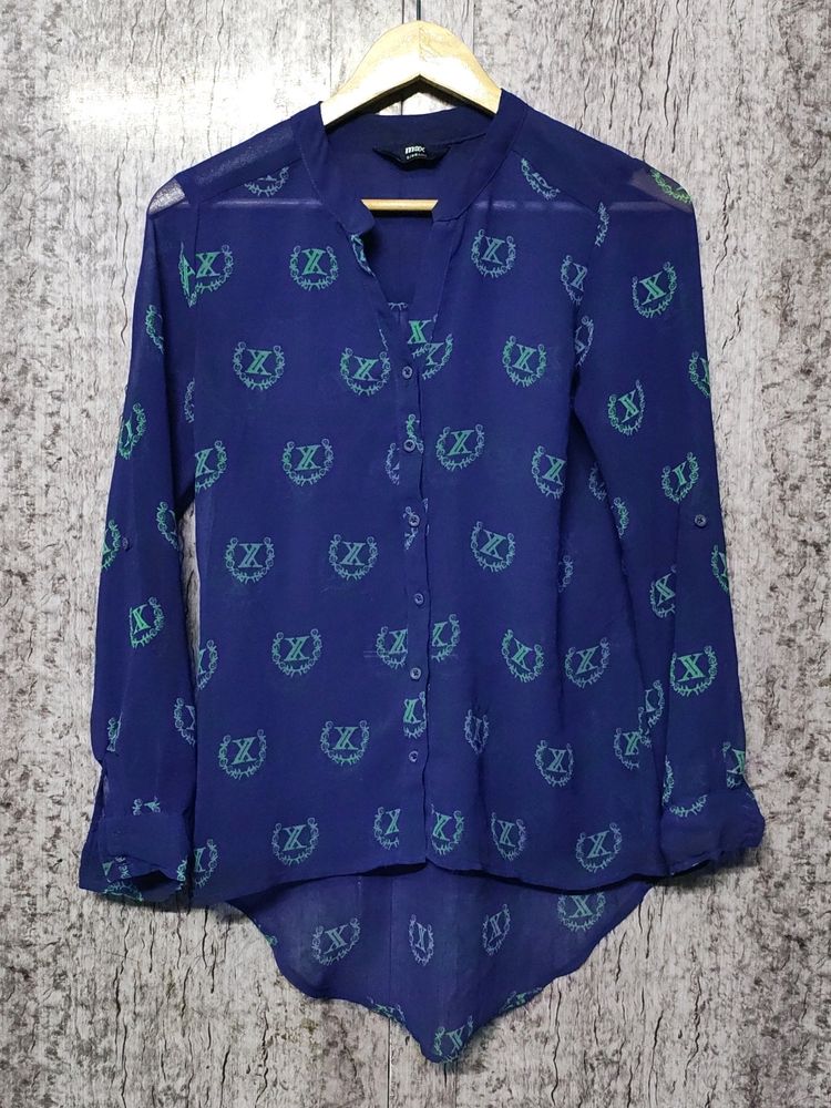 🆕 Max Branded Georgette  💙 Blue Shirt For Women