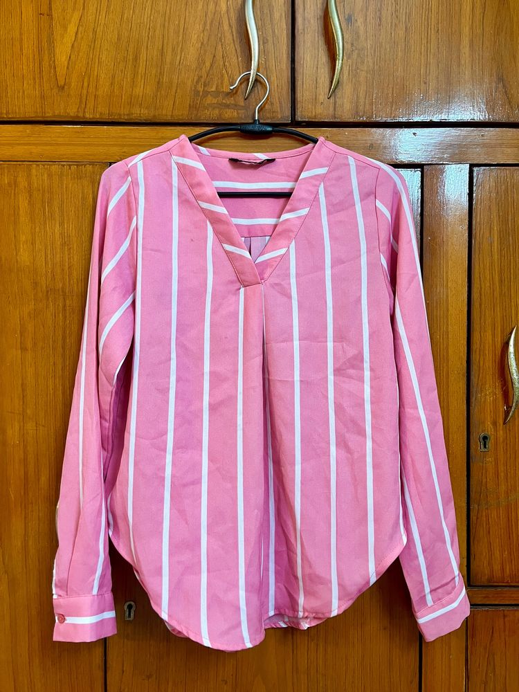 Chic HARPA  Pink Striped Shirt