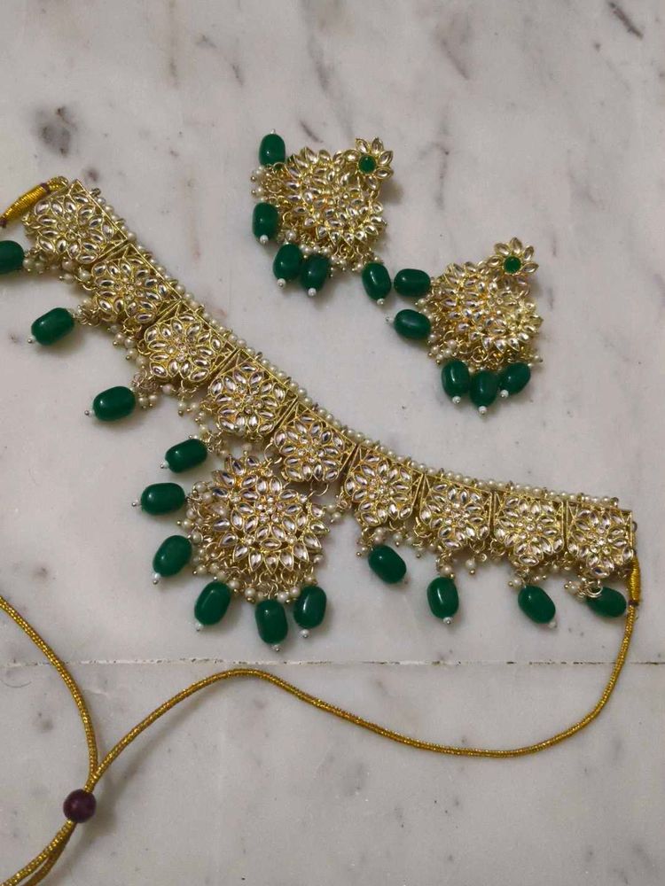 Green Kundan Set