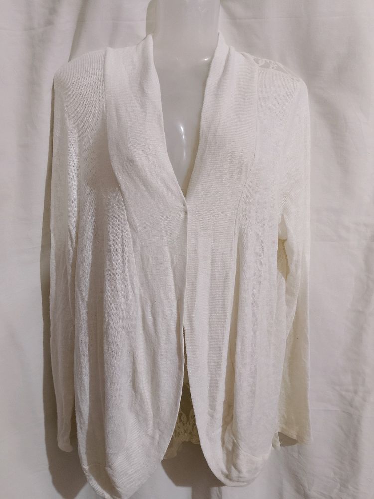 White Open Cardigan