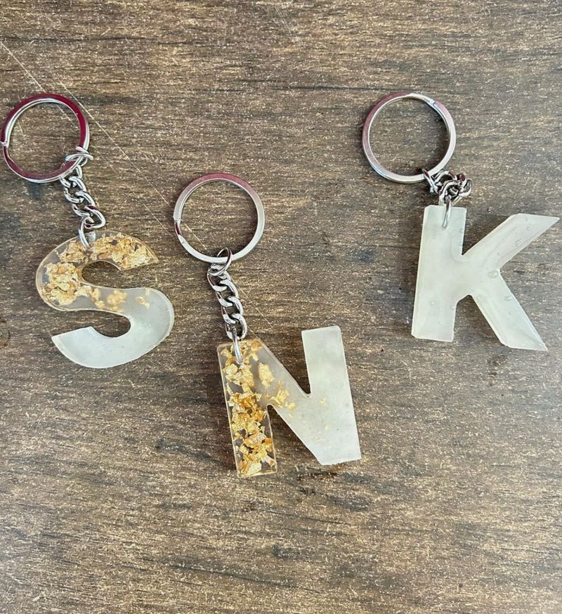 Resin Alphabet Keychain