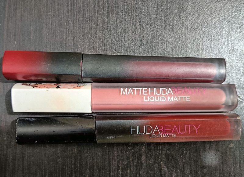 Huda Beauty Combo Of 3 Lipstick