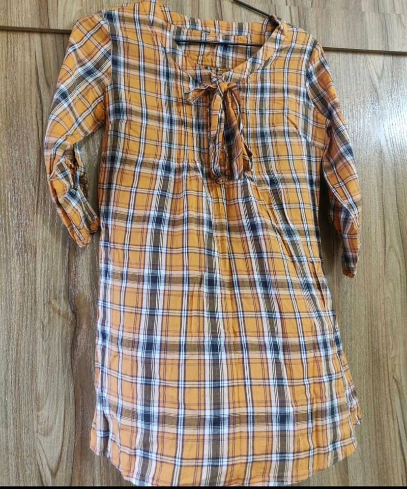 Soft Cotton - Orange Checkered Shirt