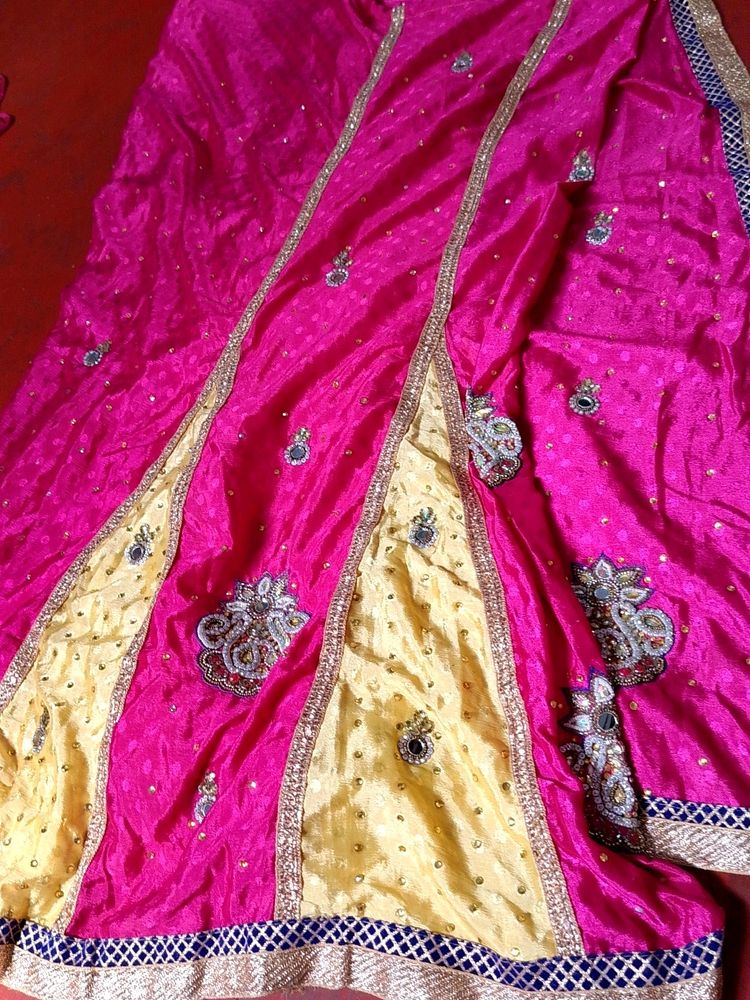 Beautiful Pink Colour Lehenga With Saree