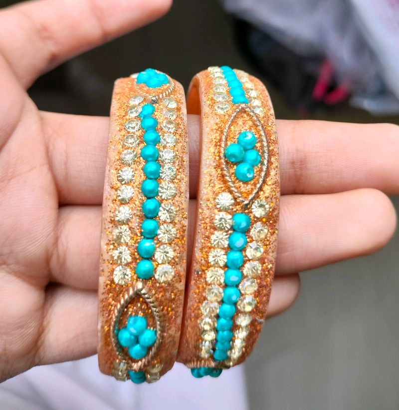 Pair Of Turquoise Blue Bangles