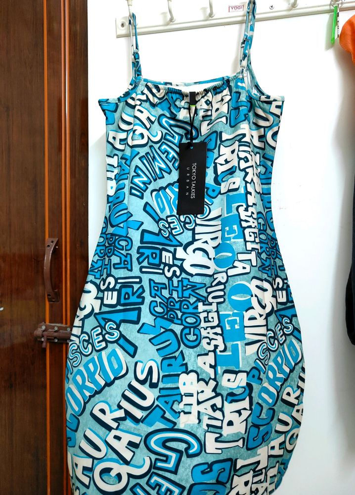 New With Tag! Blue Graphics Dress