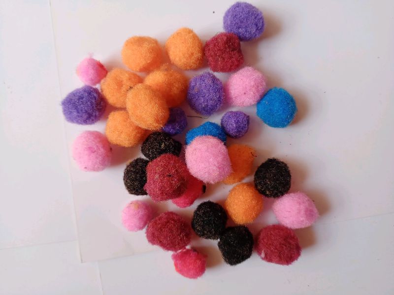 Multicolour Pompom Balls For Crafts