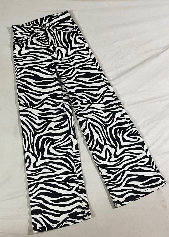 ZEBRA Print High Waist Denims